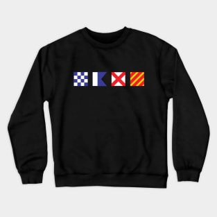 N - A - V - Y Spelled out in Signal Flags Crewneck Sweatshirt